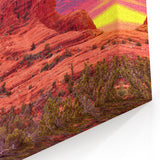 Sedona Landscape Paintings - Vibrant Sunset Over Red Rock Arizona Desert Art