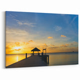 Sunset Pier Canvas Print – Micronesian Landscape Art