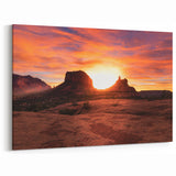 Sedona Wall Art - Glowing Sunset Over Arizona Red Rocks Landscape Print