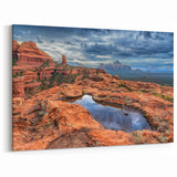 Sedona Canyon Art - Reflective Pool and Red Rocks Arizona Desert Landscape