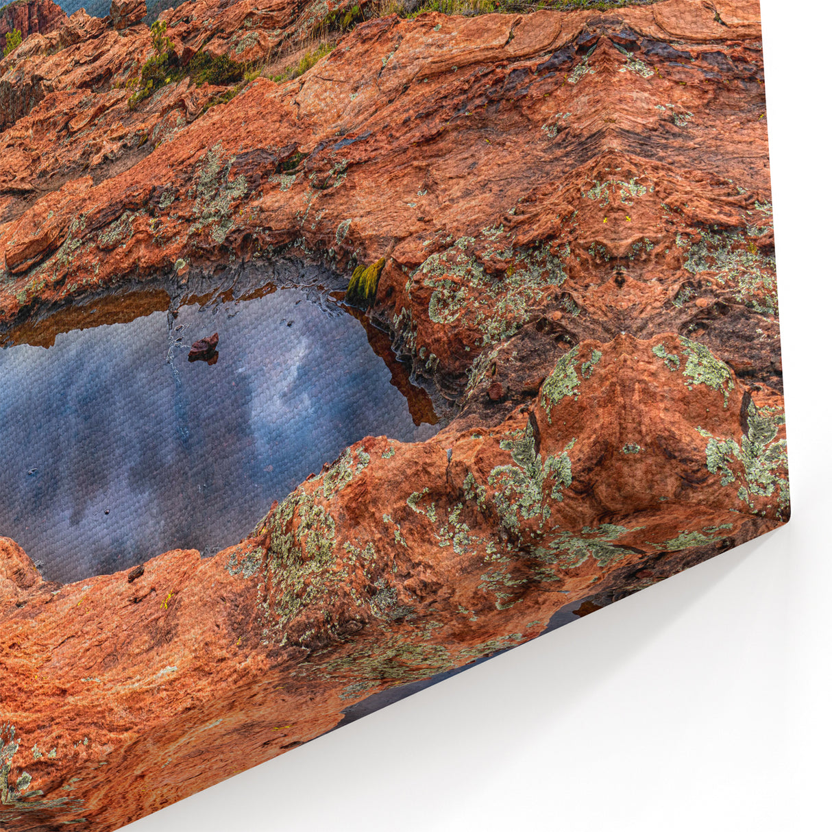 Sedona Canyon Art - Reflective Pool and Red Rocks Arizona Desert Landscape