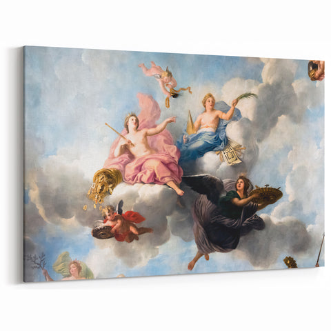 French Wall Decor - Parisian Baroque Ceiling with Cherub Accents