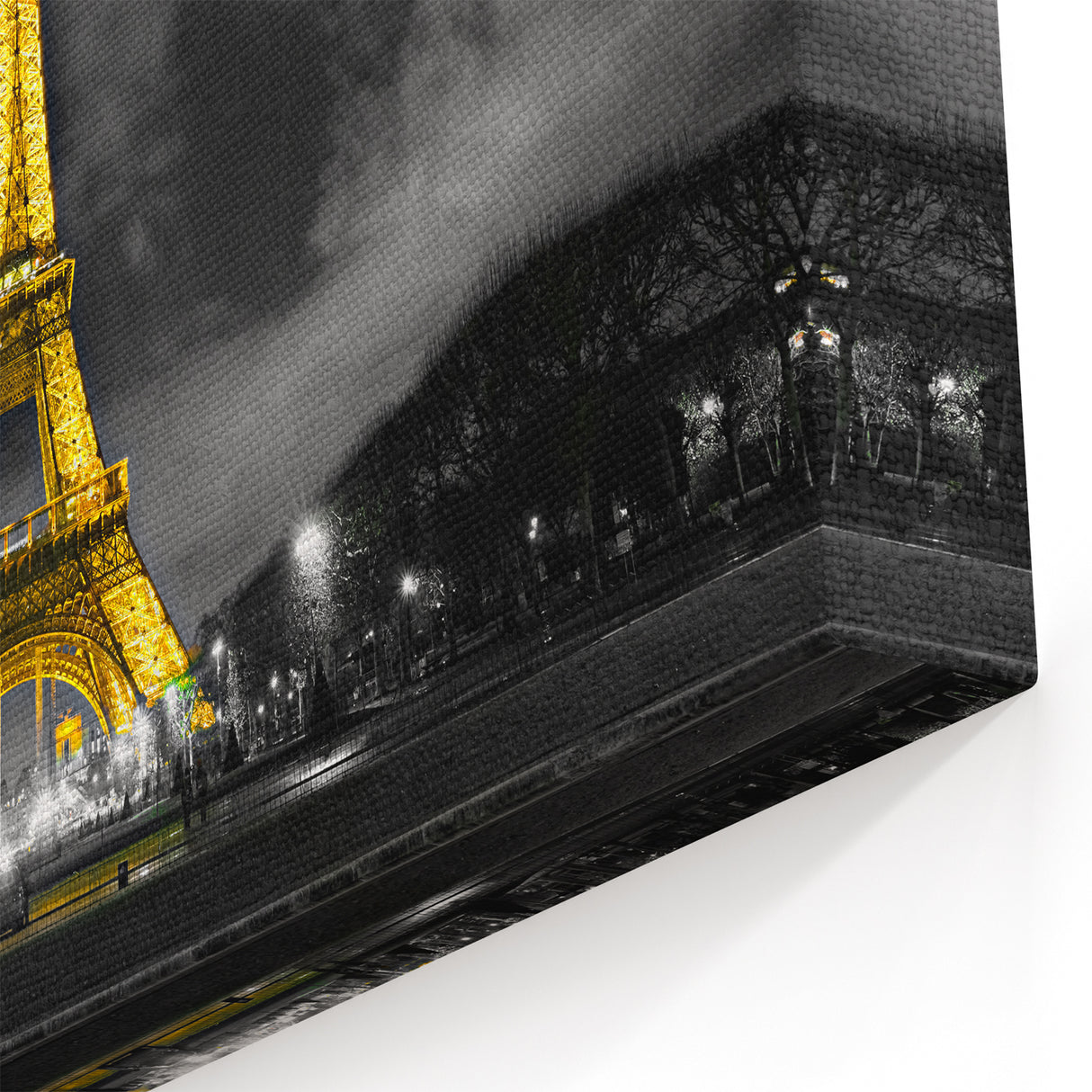 Eiffel Tower Art - Paris Photography in Dramatic Night Black and Gold