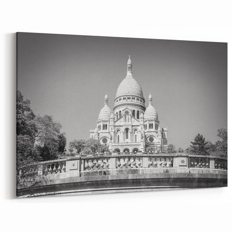 Paris Cityscape - Black and White Photography of Sacré-Cœur Basilica