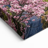 Romantic Paris Art - Eiffel Tower Cityscape with Spring Blossoms