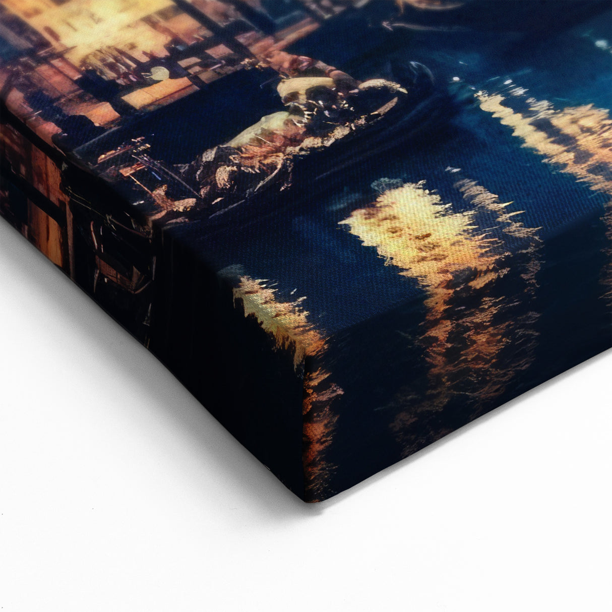 Paris Wall Art - Starry Night Eiffel Tower Reflection with City Lights