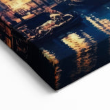 Paris Wall Art - Starry Night Eiffel Tower Reflection with City Lights