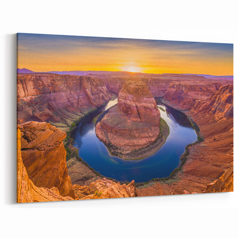 Southwest Nature Art - Scenic Horseshoe Bend Wall Art in Vibrant Sunset