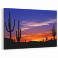 Sonoran Desert Wall Art - Arizona Desert Sunset Cactus Landscape Canvas
