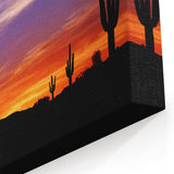 Sonoran Desert Wall Art - Arizona Desert Sunset Cactus Landscape Canvas