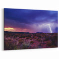 Cactus and Desert Prints - Lightning Over Arizona Desert Landscape