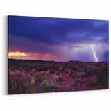 Cactus and Desert Prints - Lightning Over Arizona Desert Landscape