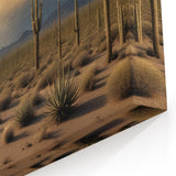 Saguaro Cactus Art - Serene Arizona Desert Landscape Under Stormy Sky