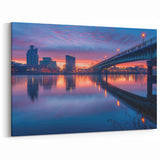 Delaware Cityscape Prints - Sunset Over Bridge and Skyline Photography