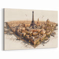 Paris Wall Art - Romantic Eiffel Tower Cityscape Canvas Print