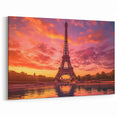 Paris Canvas Prints - Eiffel Tower Sunset Romantic Paris Art