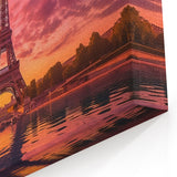 Paris Canvas Prints - Eiffel Tower Sunset Romantic Paris Art