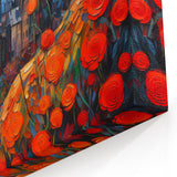 Paris Cityscape Art - Colorful Night Sky and Vibrant Flower Canvas Print