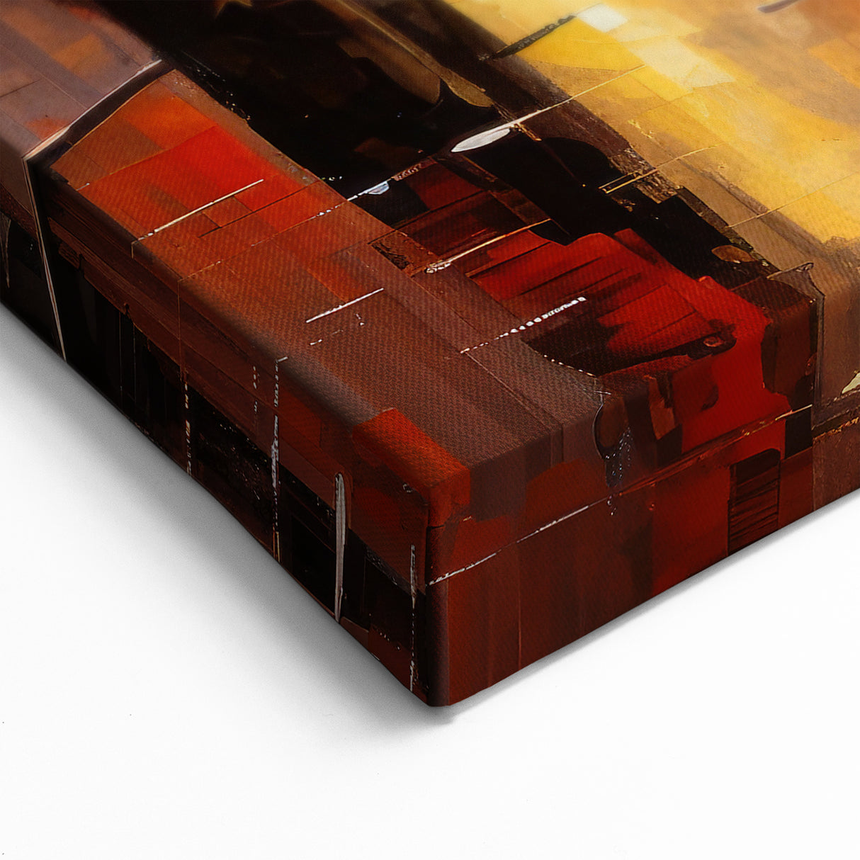 Paris Cityscape Art - Romantic Street Scene with Red Umbrella Print