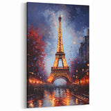 Paris Wall Art - Eiffel Tower Evening Scene with Glowing Lights Print