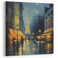 Romantic Paris Art - Eiffel Tower Evening Café Street Scene Canvas Print