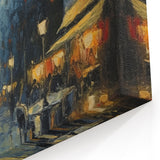 Romantic Paris Art - Eiffel Tower Evening Café Street Scene Canvas Print