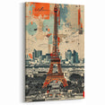 Paris Wall Art - Modern Eiffel Tower with Urban Abstract Canvas Print