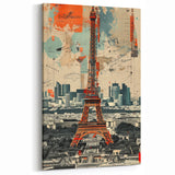 Paris Wall Art - Modern Eiffel Tower with Urban Abstract Canvas Print