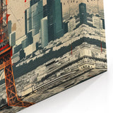 Paris Wall Art - Modern Eiffel Tower with Urban Abstract Canvas Print