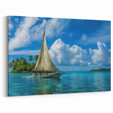 Traditional Micronesian Sailboat Art – Pacific Ocean Print
