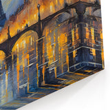 Paris Cityscape Art - Eiffel Tower with Moonlit Bridge Reflection Print