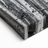 Aspen Scenic Wall Art - Black and White Forest with Vibrant Red Leaves