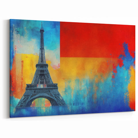 Paris Wall Art - Vibrant Eiffel Tower Canvas Prints