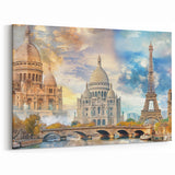 Paris Canvas Prints - Romantic Eiffel Tower and Sacré-Cœur Art