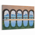 Middle Eastern Art - Doha Skyline Through Arches Canvas Print