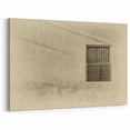 Desert Landscape Art - Qatari Cultural Window Canvas Print