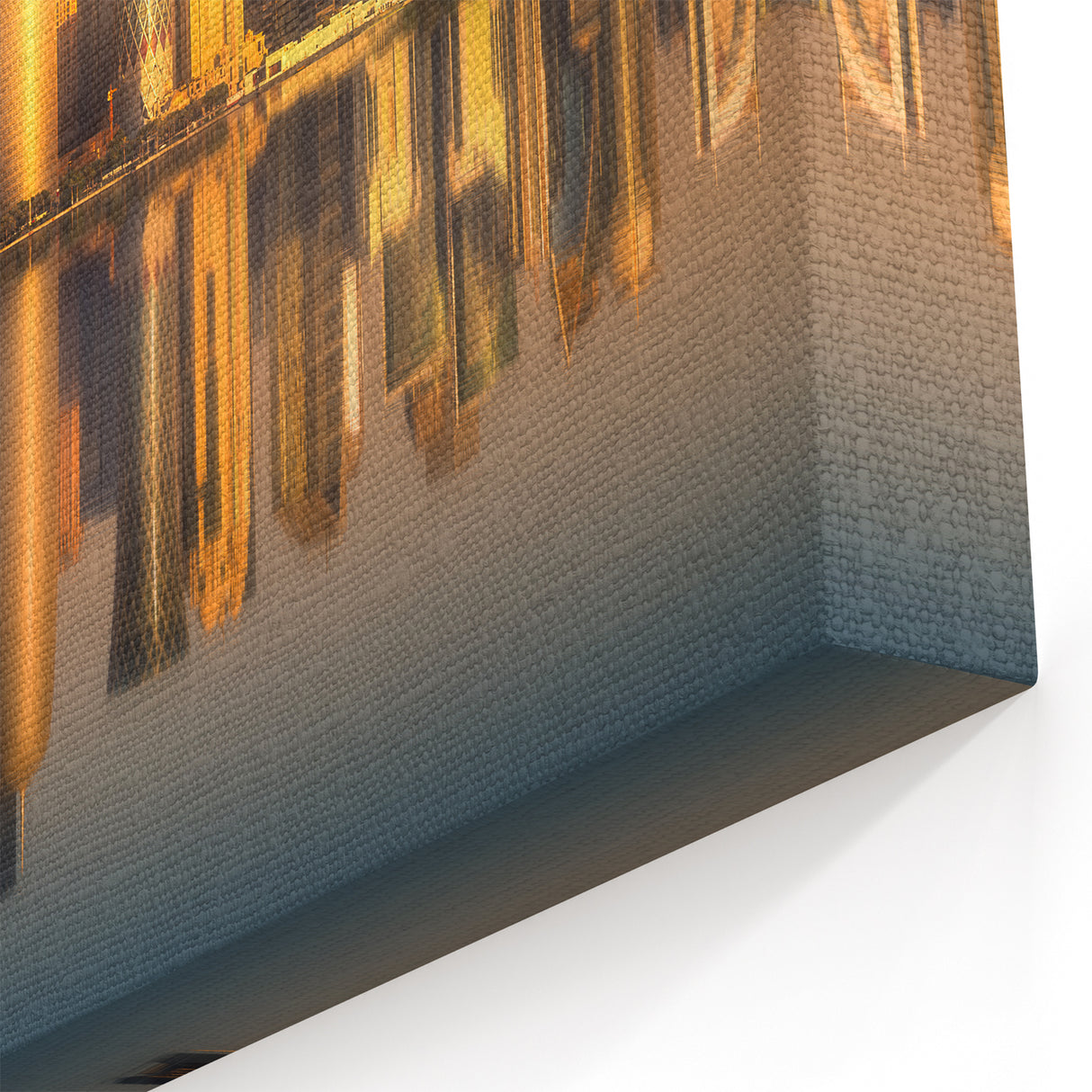 Golden Hour Doha Skyline - Reflective Cityscape Canvas Print