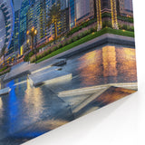 Dusk Skyline Doha - Urban Reflections Canvas Print