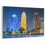 Doha Cityscape Prints - Modern Qatar Night Skyline Art