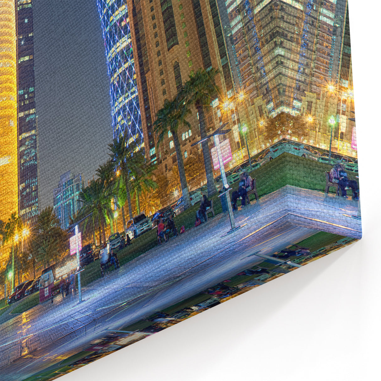 Doha Cityscape Prints - Modern Qatar Night Skyline Art