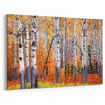 Aspen Canvas Art - Autumn Aspen Forest with Brilliant Orange and Red Leaves