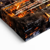 Aspen Mountain Wall Decor - Night City Lights and Snowy Ski Slopes