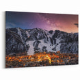 Aspen Colorado Wall Art - Starry Night Sky Over Snowy Mountains and City