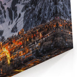Aspen Colorado Wall Art - Starry Night Sky Over Snowy Mountains and City
