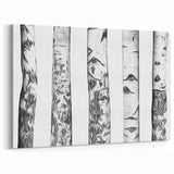 Contemporary Black and White Aspen Tree Design - Aspen Canvas Art