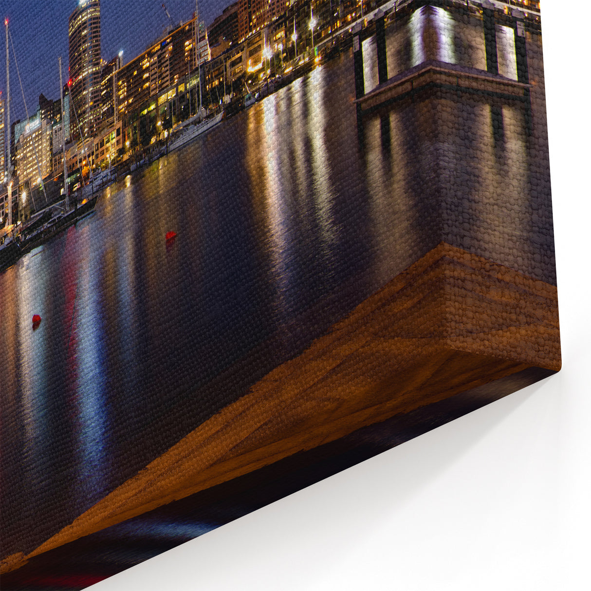 Auckland Harbor Canvas - Vibrant Nighttime Cityscape