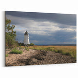 Seaside Lighthouse and Stormy Skies Photography - Connecticut Canvas Art