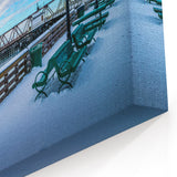 Snowy Waterfront with Bridge and Winter Sky Photography - Connecticut Scenery Prints