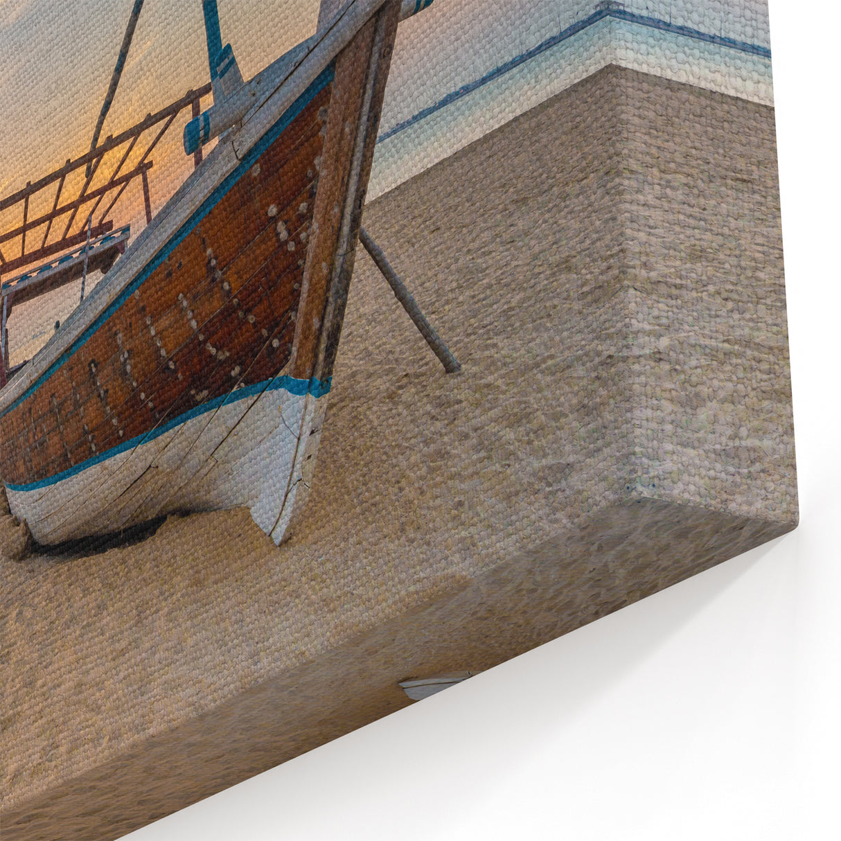 Sunset Serenity in Doha - Traditional Boat Canvas Print