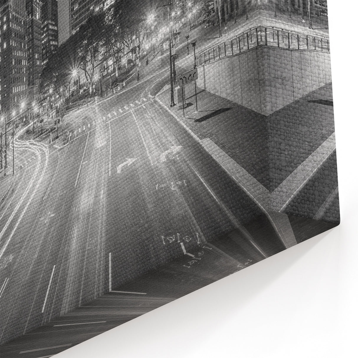 Connecticut Art Prints - Black and White Hartford Cityscape Night Photography